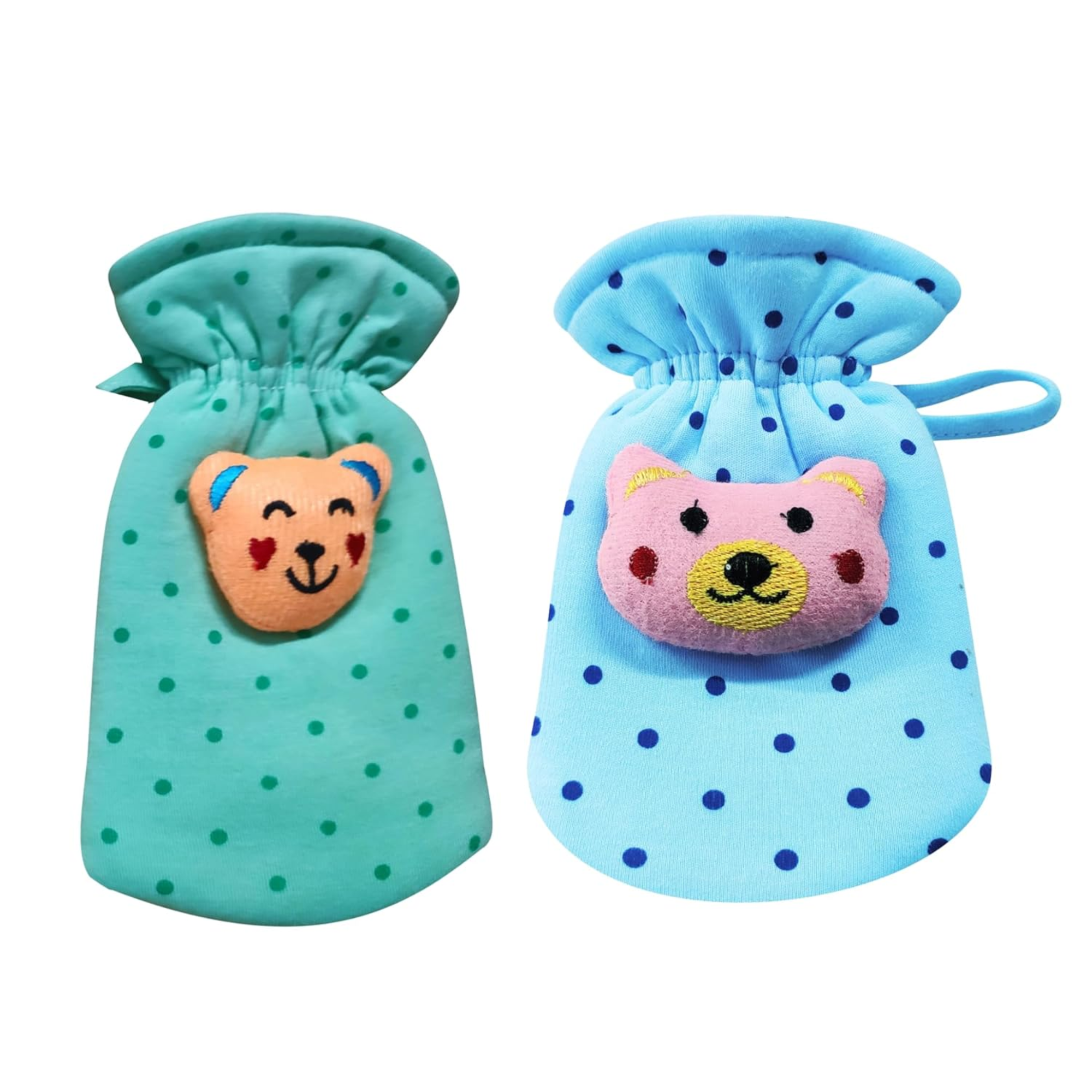 Dot Design Baby Soft Feeding Bottle Cover Green & Blue 